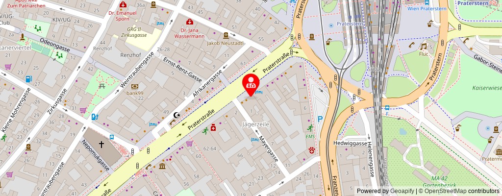 Street map section around the address