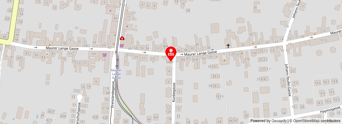 Street map section around the address