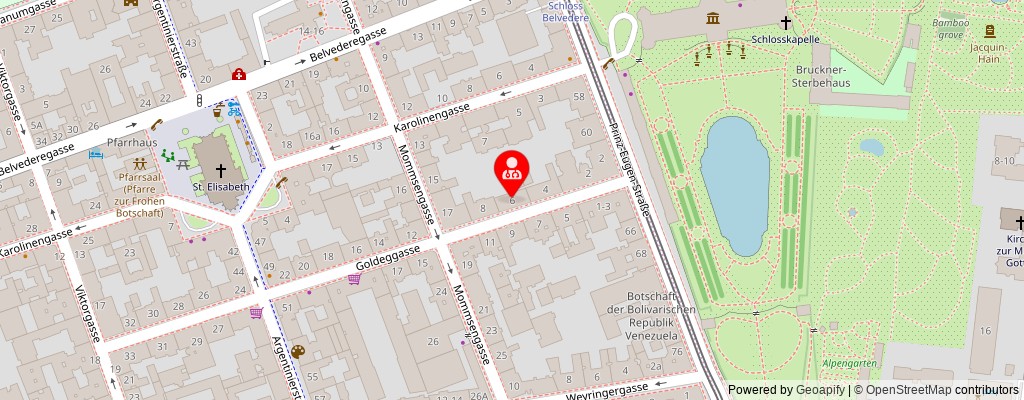 Street map section around the address