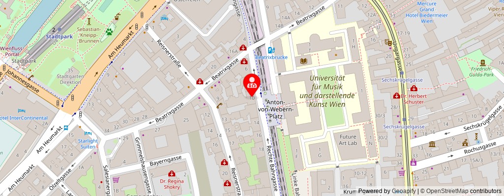 Street map section around the address