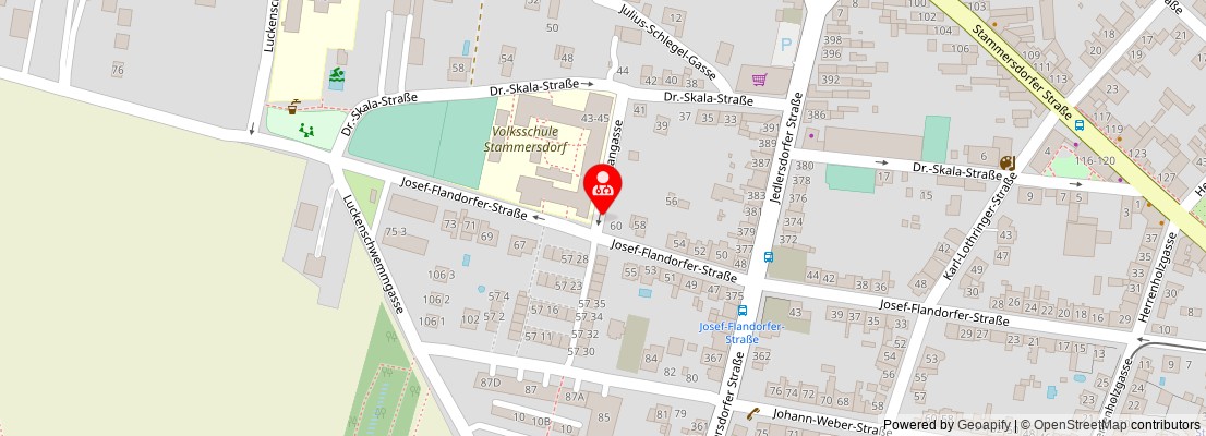 Street map section around the address