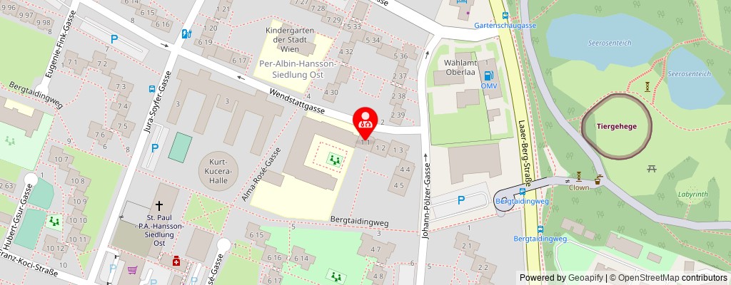 Street map section around the address
