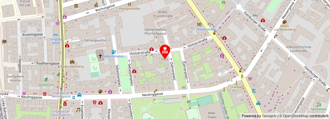 Street map section around the address