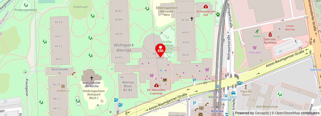 Street map section around the address
