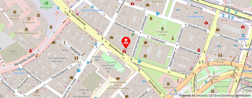 Street map section around the address