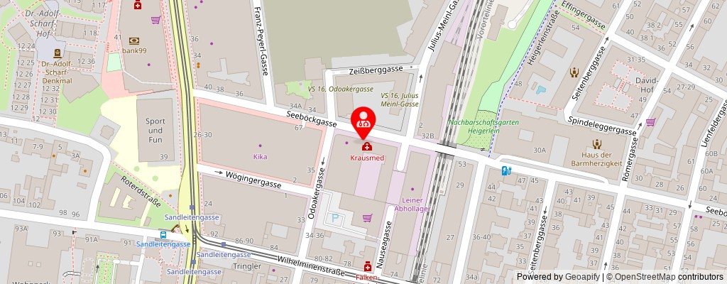 Street map section around the address