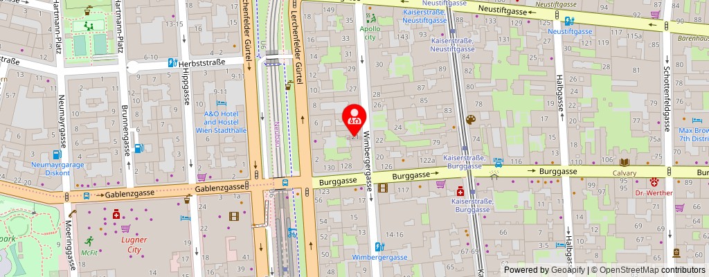 Street map section around the address