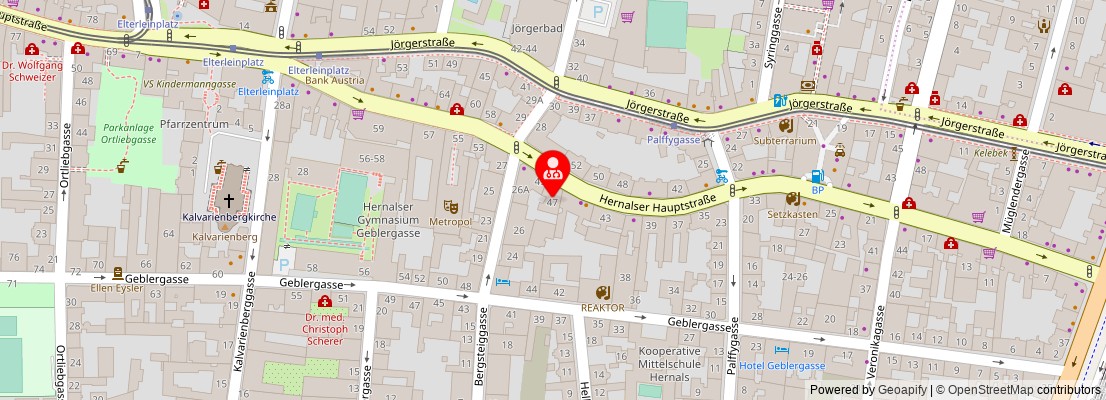 Street map section around the address