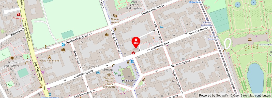 Street map section around the address