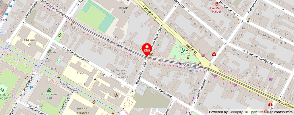Street map section around the address