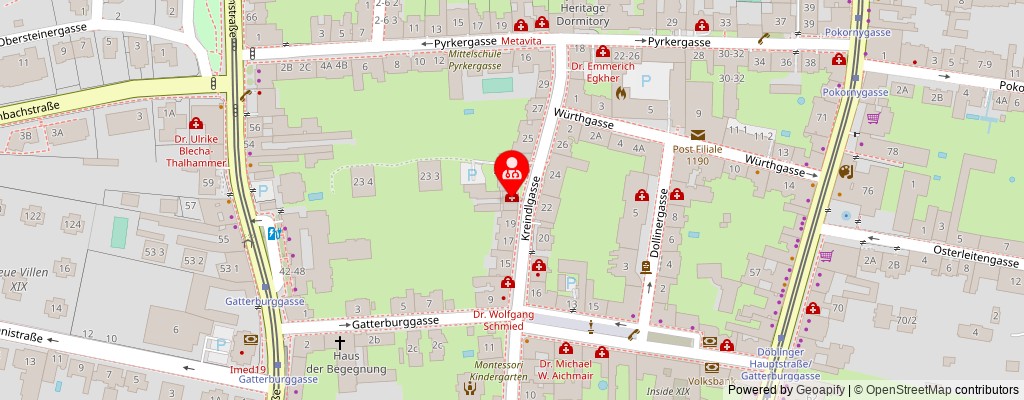 Street map section around the address