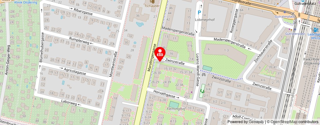 Street map section around the address