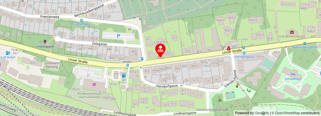 Street map section around the address