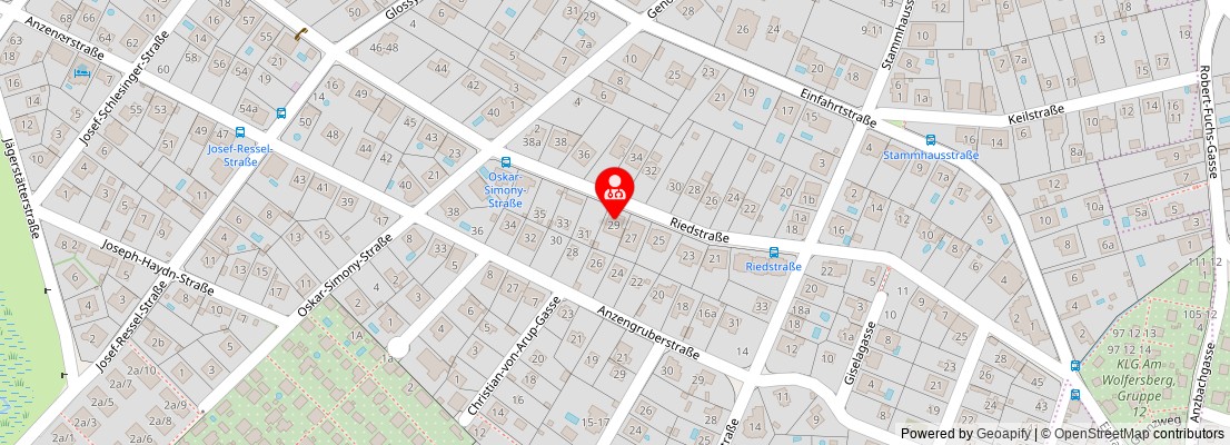 Street map section around the address