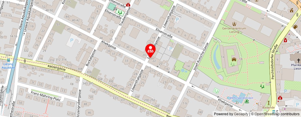 Street map section around the address