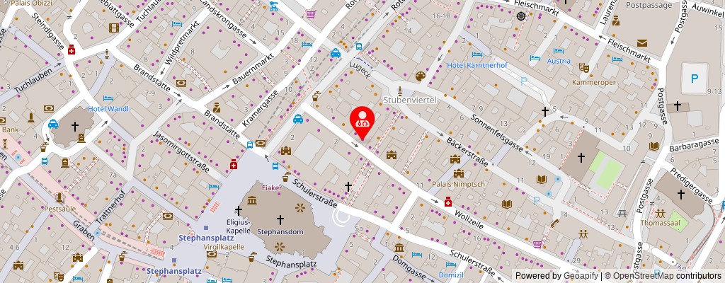 Street map section around the address