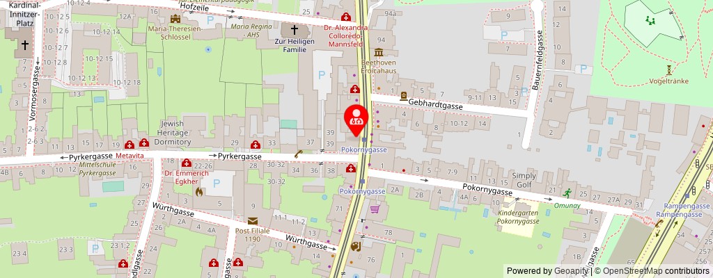 Street map section around the address