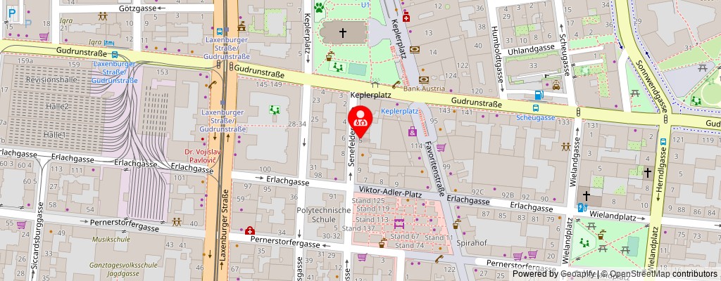 Street map section around the address