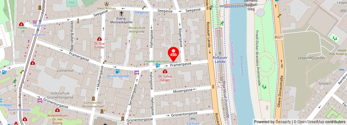 Street map section around the address
