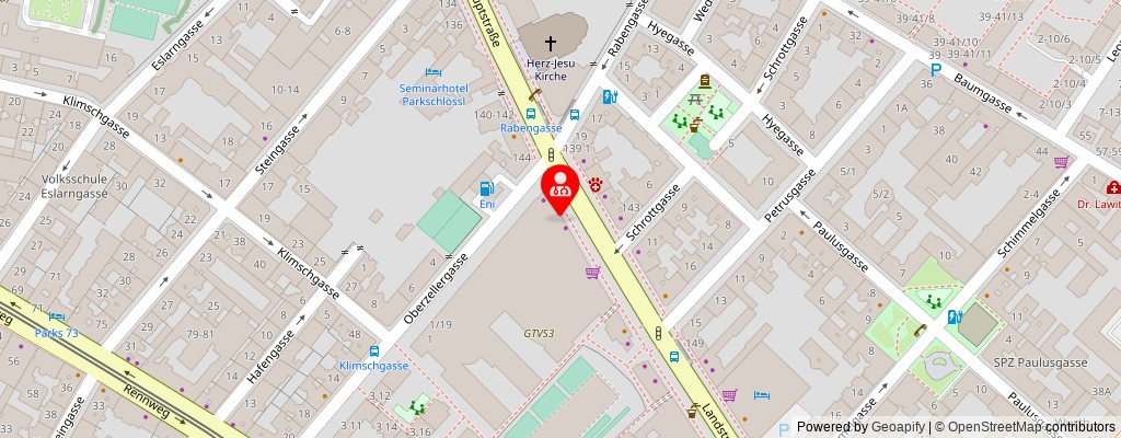 Street map section around the address
