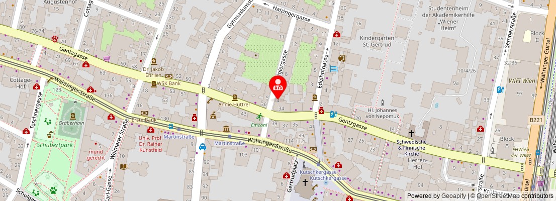 Street map section around the address