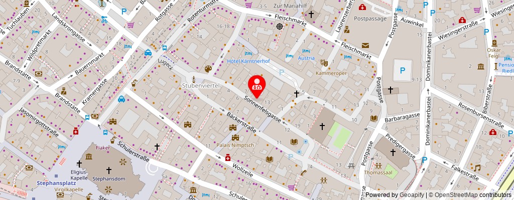 Street map section around the address