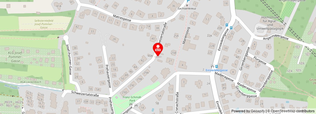 Street map section around the address