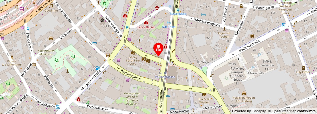 Street map section around the address