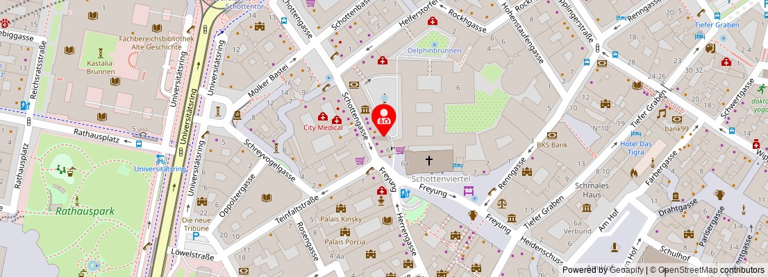 Street map section around the address