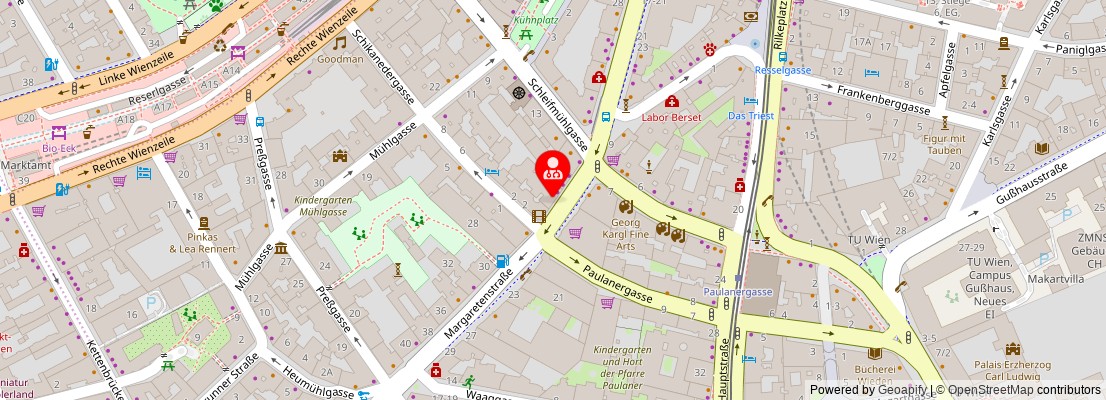 Street map section around the address