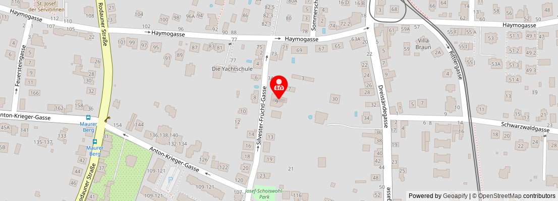 Street map section around the address