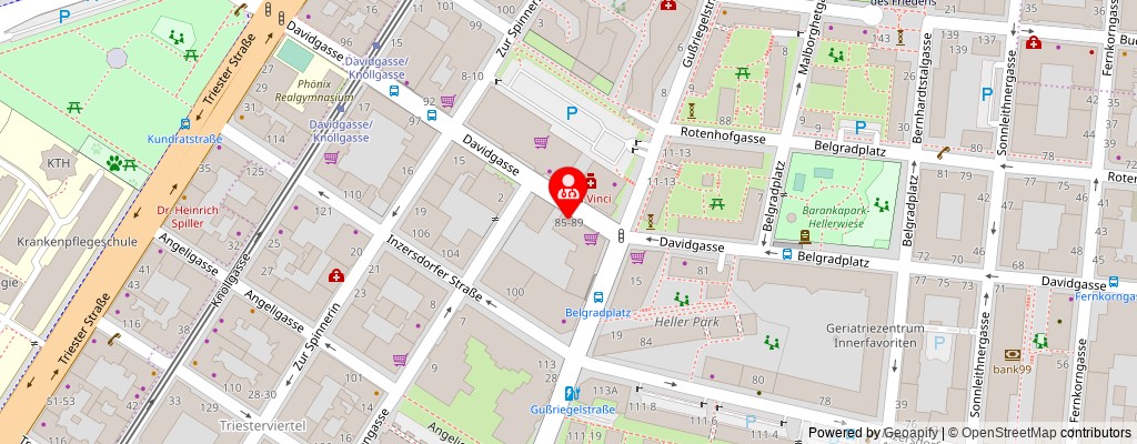 Street map section around the address