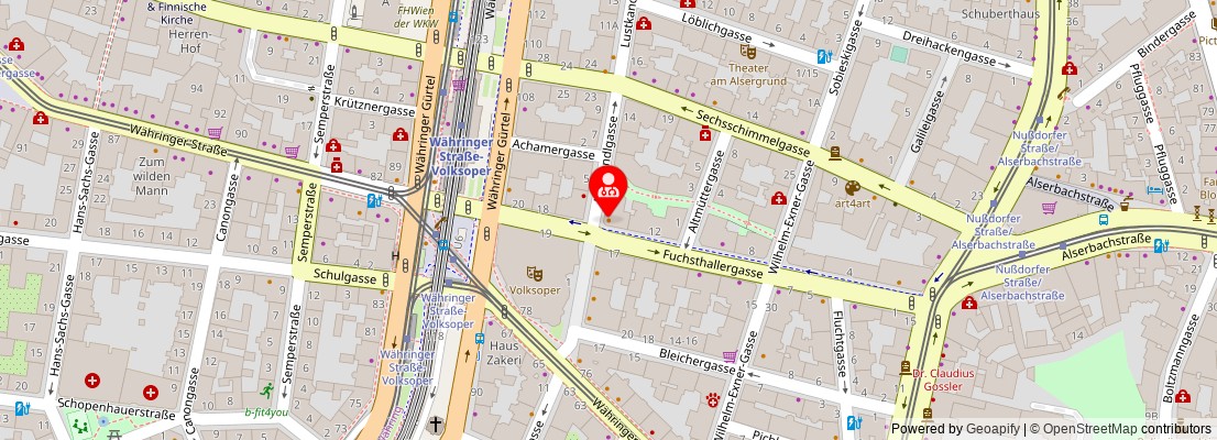 Street map section around the address