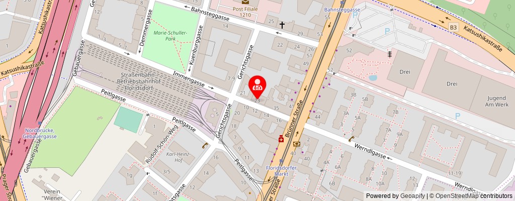 Street map section around the address