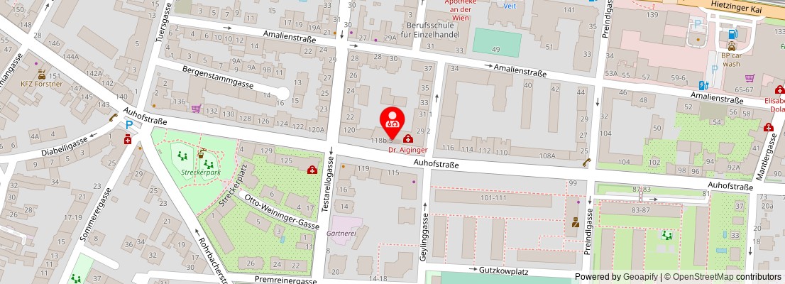 Street map section around the address