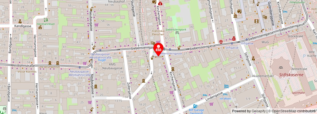 Street map section around the address