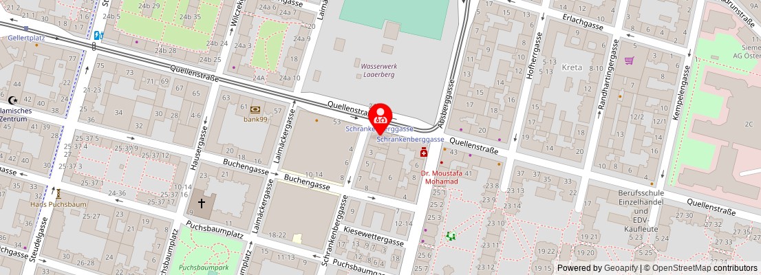 Street map section around the address