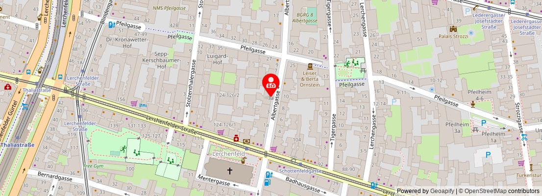 Street map section around the address