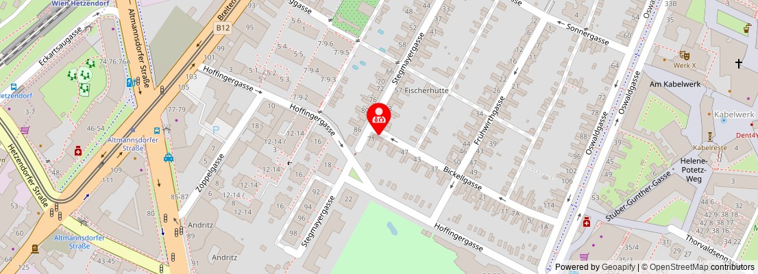 Street map section around the address