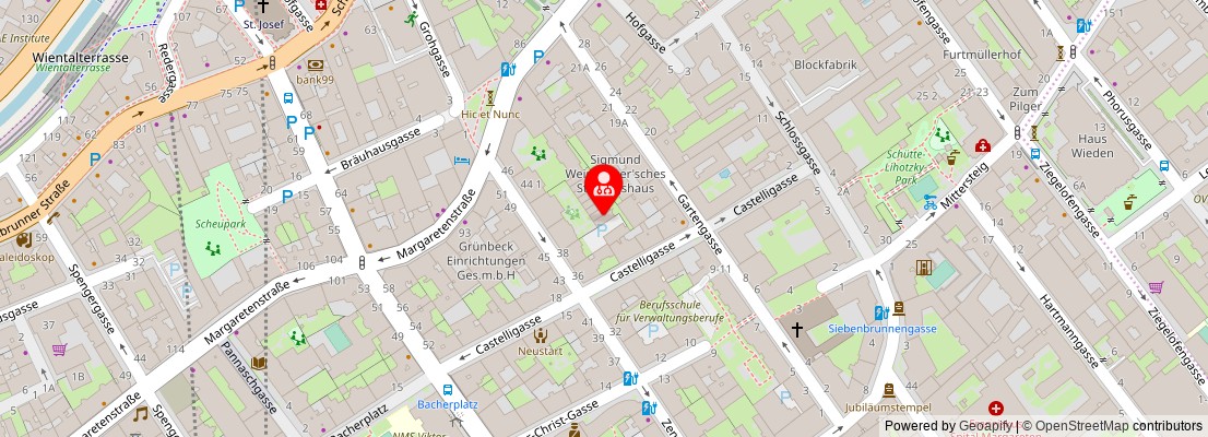 Street map section around the address