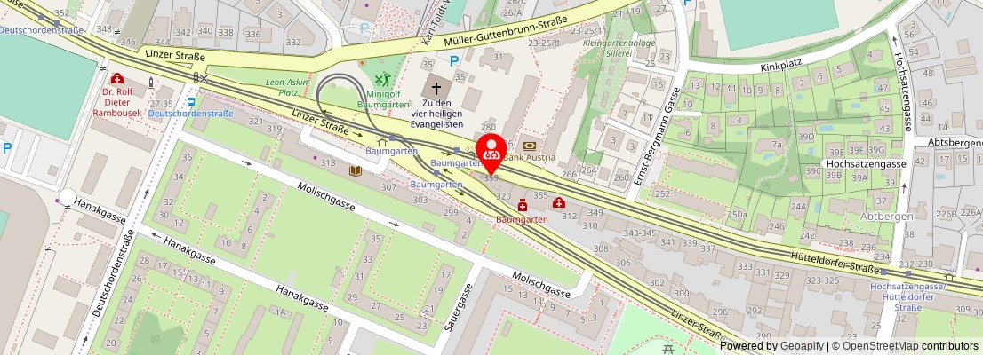 Street map section around the address