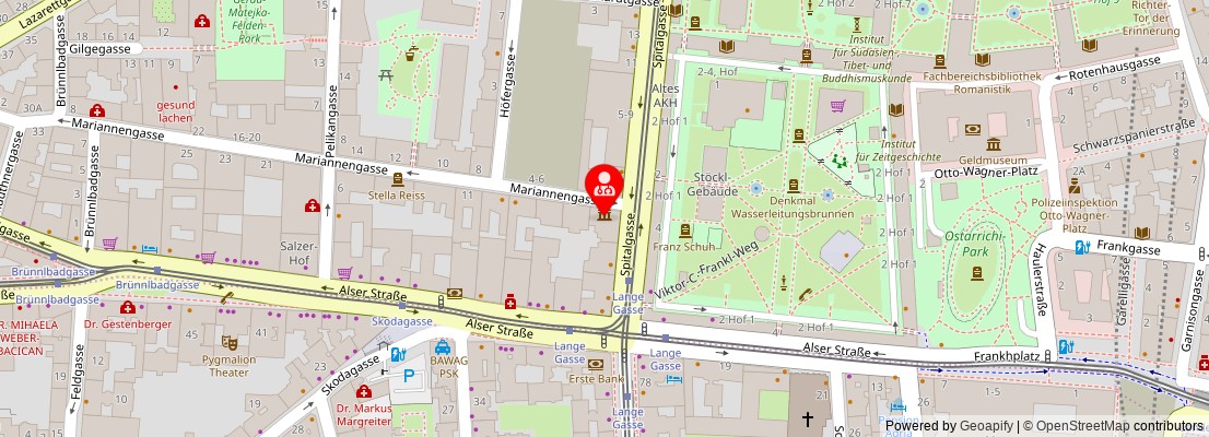 Street map section around the address