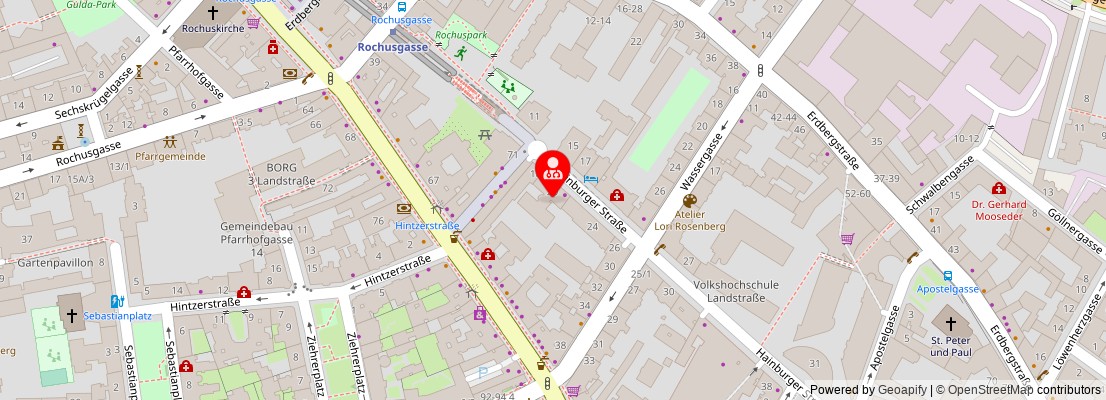Street map section around the address