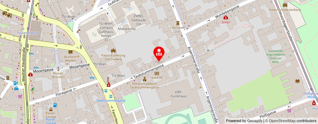 Street map section around the address