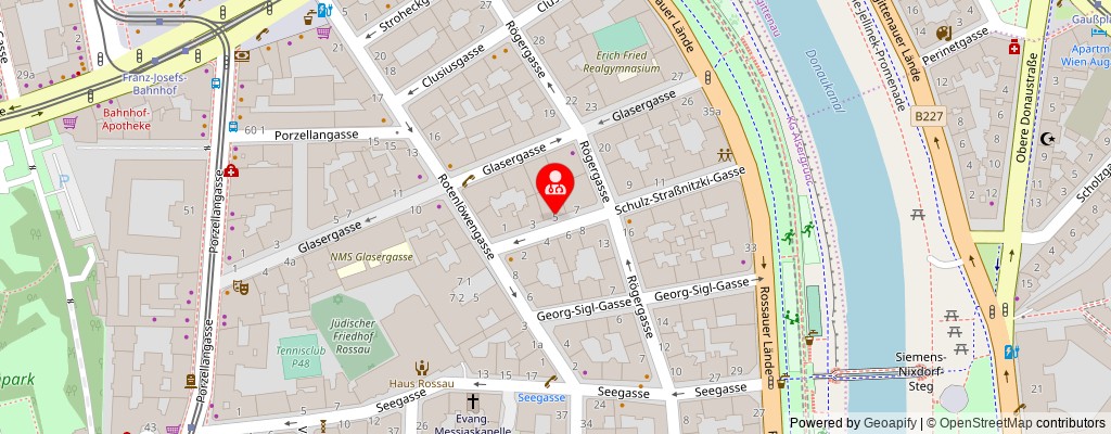Street map section around the address