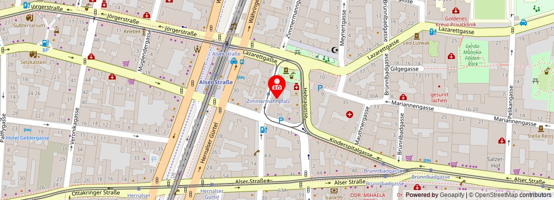 Street map section around the address