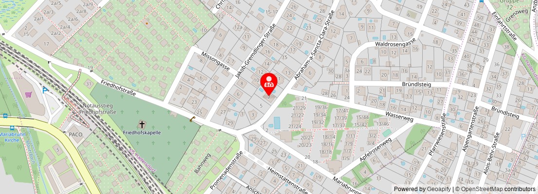 Street map section around the address