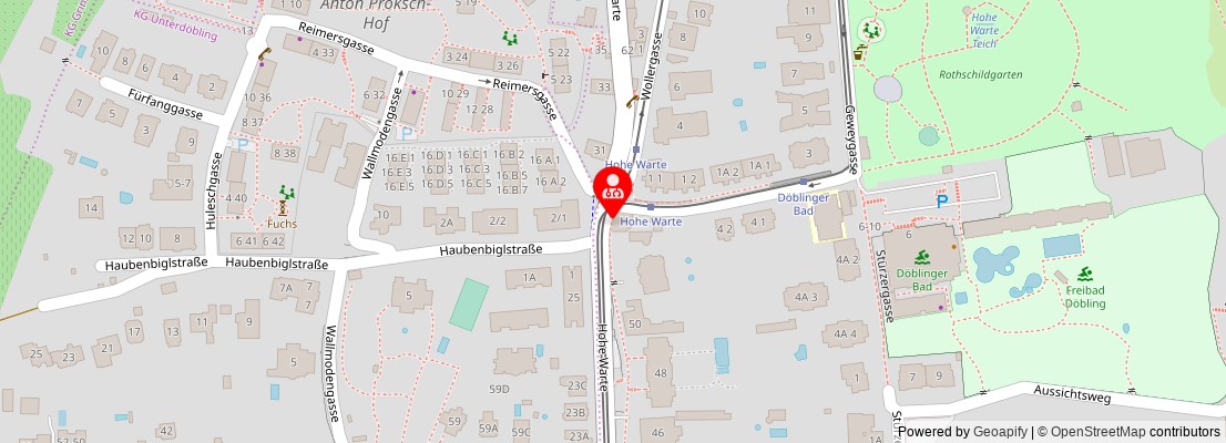 Street map section around the address