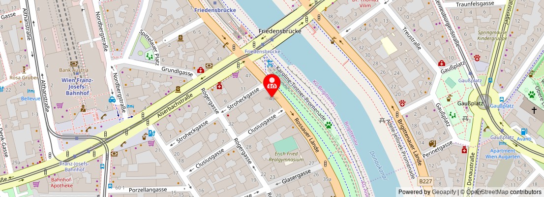 Street map section around the address