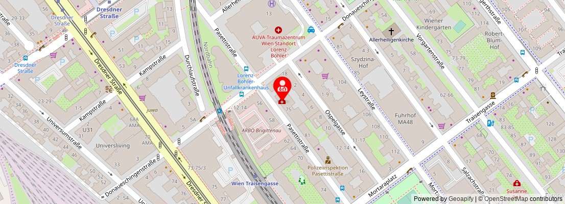 Street map section around the address